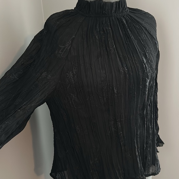 ZARA Black Sheer Top NWT M - Picture 5 of 11